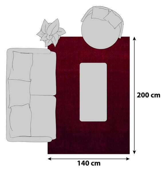 PREPROGA Z VISOKIM FLOROM ATA 7000 140/200 cm tkano rdeča