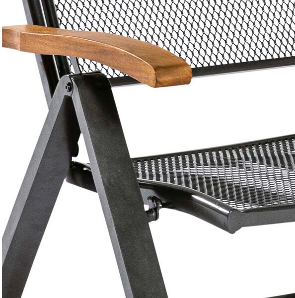 ZLOŽLJIV VRTNI SEDEŽ akacija aluminij črna, barve akacije
