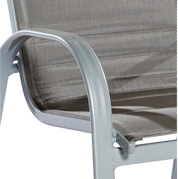 STOL aluminij rjava, srebrne barve
