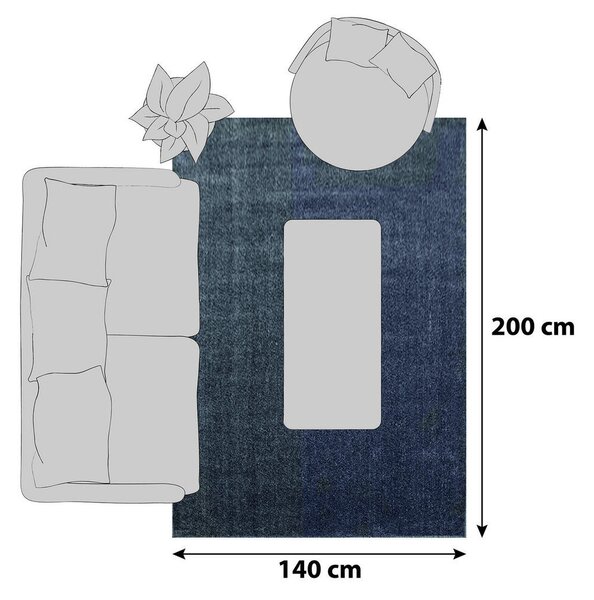 PREPROGA Z VISOKIM FLOROM Ata grau 140/200 cm tkano siva