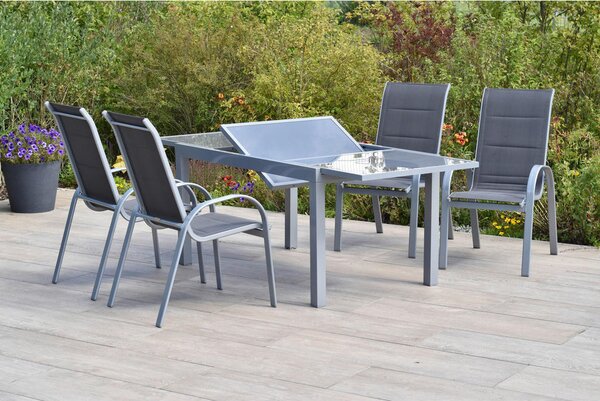 VRTNI SET aluminij srebrne barve antracit, srebrne barve
