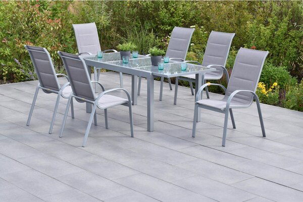 VRTNI SET aluminij srebrne barve rjava, srebrne barve