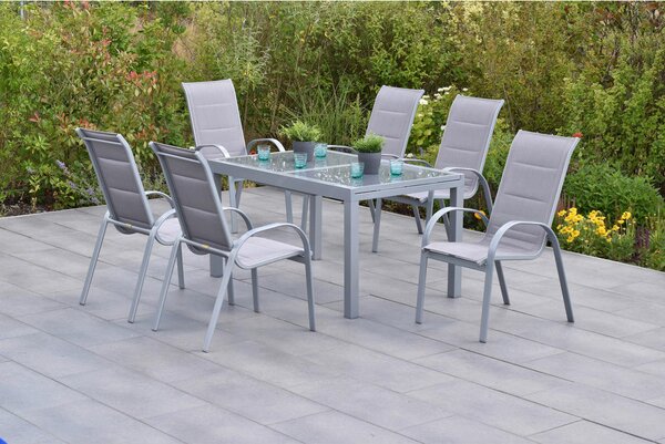 VRTNI SET aluminij srebrne barve rjava, srebrne barve