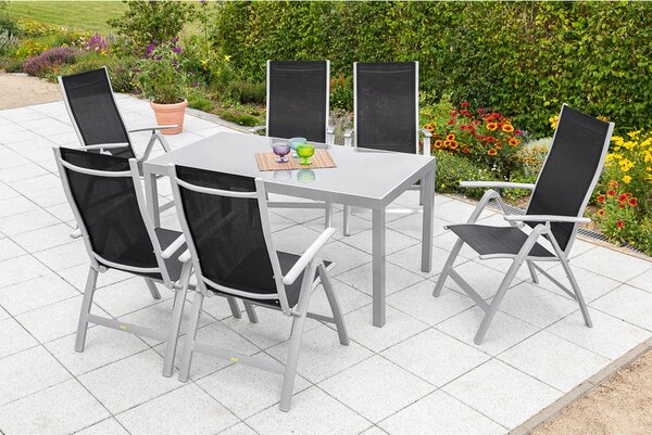 VRTNI SET aluminij srebrne barve črna, srebrne barve