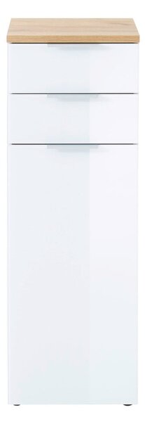 Bela visoka kopalniška omarica v hrastovem dekorju 39x112 cm Pescara - Germania