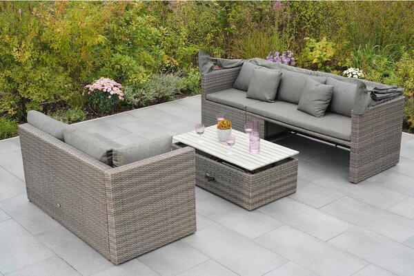 LOUNGE GARNITURA akacija jeklo