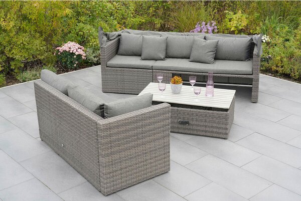 LOUNGE GARNITURA akacija jeklo