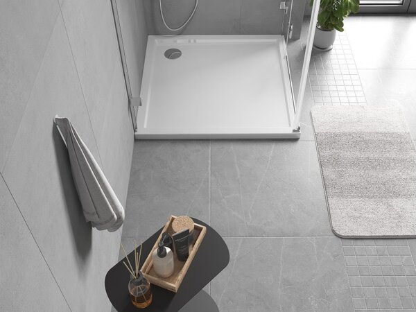 Mexen Flow kvadratni tuš kad slim 90 x 90 cm, beli sijaj - 46S109090