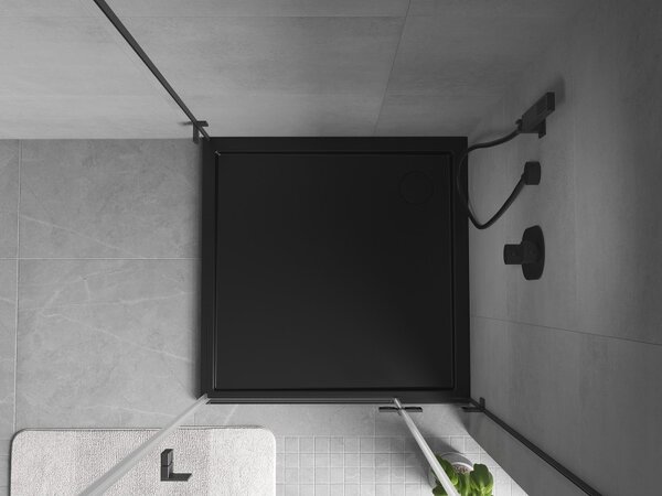 Mexen Flow kvadratna tuš kad slim 85 x 85 cm, črna mat - 46S708585