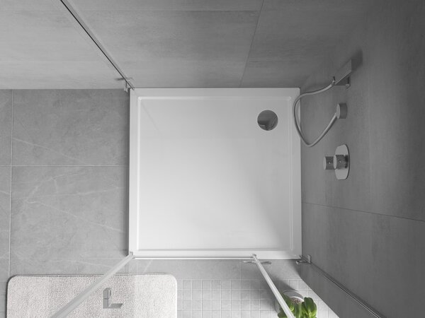 Mexen Flow kvadratni tuš kad slim 90 x 90 cm, beli sijaj - 46S109090