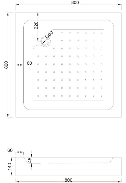 Mexen Rio kvadratna tuš kabina 80 x 80 cm, prozorna, krom + bela tuš kad - 860-080-080-01-00-4510