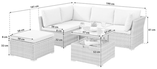 LOUNGE GARNITURA jeklo