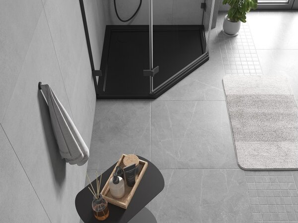 Mexen Flow pentagonalna kad za prhanje slim 80 x 80 cm, črna mat - 46P708080