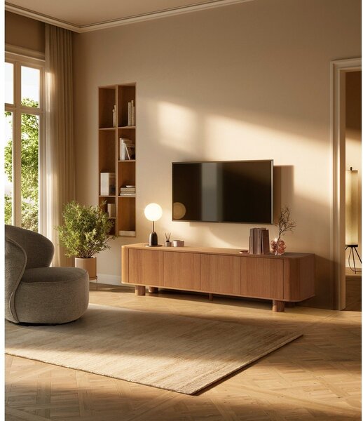 TV omarica v hrastovem dekorju v naravni barvi 180x50,5x40 cm Padoc – MOME