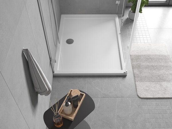 Mexen Flow pravokotni slim tuš kad 95 x 70 cm, bel sijaj - 46R107095