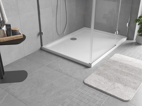 Mexen Flow pravokotni slim tuš kad 95 x 70 cm, bel sijaj - 46R107095