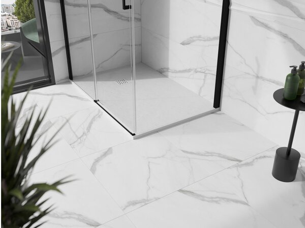 Mexen Stone+ pravokotni kompozitni tuš kad 90 x 80 cm, bela - 44108090