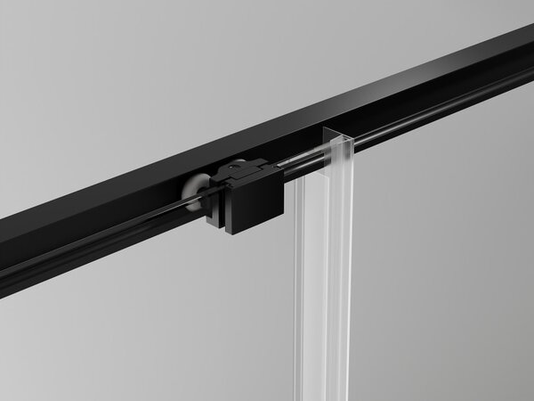 Mexen Exo kvadratna drsna tuš kabina 80 x 80 cm, prozorna, črna - 8111-080-080-70-00