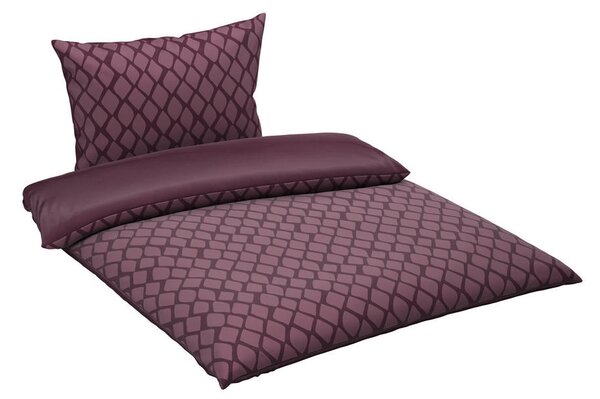 OBOJESTRANSKA POSTELJNINA STRIPES DK 200/200 cm saten vijolična