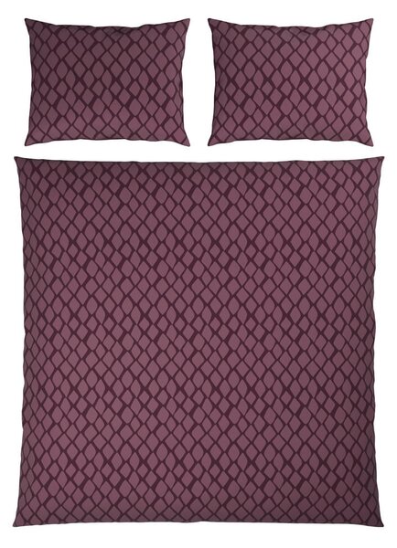 OBOJESTRANSKA POSTELJNINA STRIPES DK 200/200 cm saten vijolična
