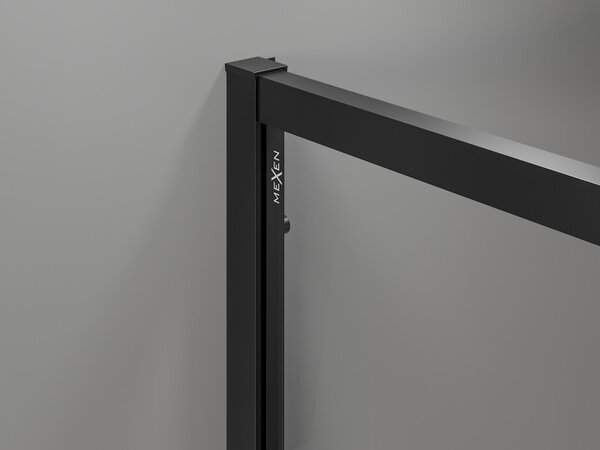 Mexen Exo polkrožna drsna tuš kabina 90 x 90 cm, prozorna, črna - 8132-090-090-70-00