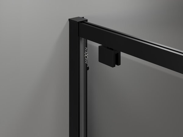 Mexen Exo 90 x 90 cm nagibna tuš kabina, prozorna, črna - 8181-090-090-70-00