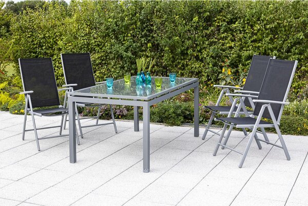 SET ZLOŽLJIVIH VRTNIH SEDEŽEV aluminij črna