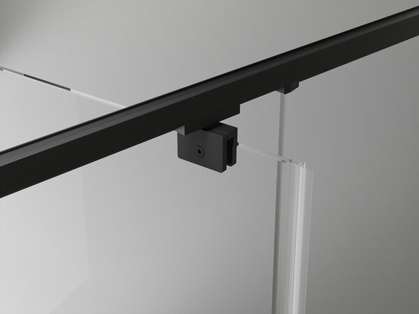 Mexen Exo 90 x 90 cm nagibna tuš kabina, prozorna, črna - 8181-090-090-70-00