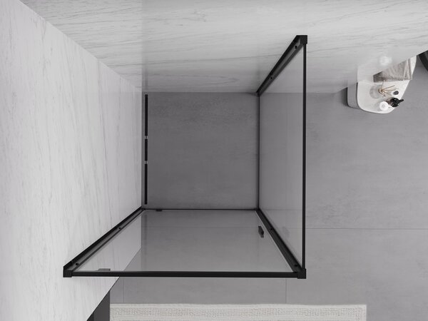 Mexen Exo 90 x 90 cm nagibna tuš kabina, prozorna, črna - 8181-090-090-70-00