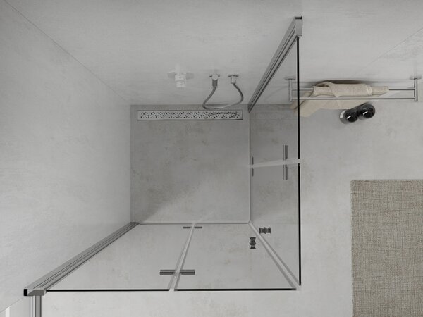 Mexen Lima Duo zložljiva pršna kabina 90 x 90 cm, prozorna, krom - 856-090-090-02-00