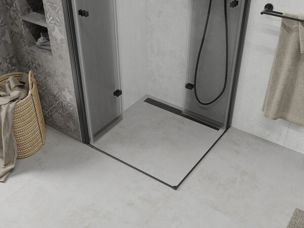 Mexen Lima Zložljiva prha Duo 80 x 80 cm, prozorna, črna - 856-080-080-70-00-02