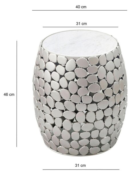 MIZICA, 40/46/40 cm srebrne barve