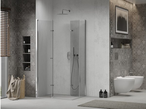 Mexen Lima Duo zložljiva tuš kabina 90 x 70 cm, prozorna, krom - 856-090-070-02-00