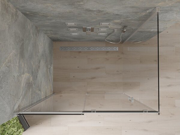 Mexen Omega drsna tuš kabina 100 x 80 cm, prozorna, krom - 825-100-080-01-00