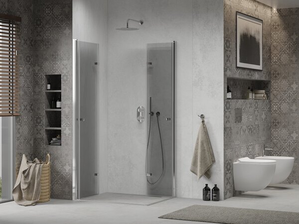 Mexen Lima Duo zložljiva tuš kabina 90 x 70 cm, prozorna, krom - 856-090-070-02-00
