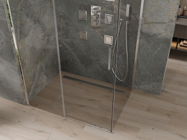 Mexen Omega drsna tuš kabina 100 x 80 cm, prozorna, krom - 825-100-080-01-00