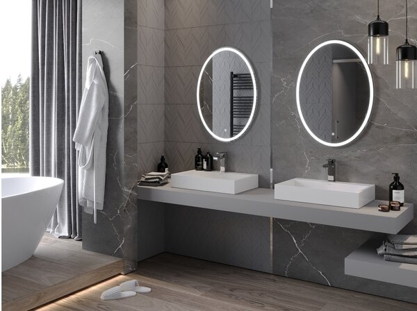 Mexen Elz kopalniško ogledalo z osvetlitvijo 60 x 80 cm, LED 6000K, proti megli - 9802-060-080-611-00