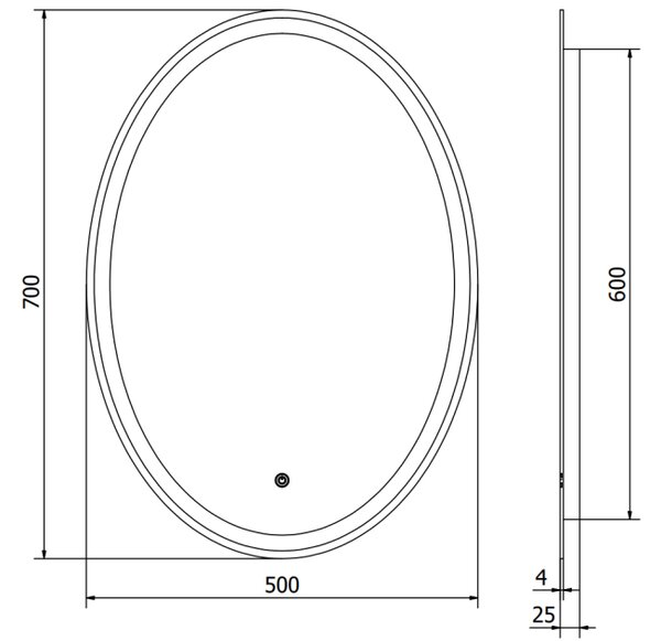 Mexen Elz kopalno ogledalo 50 x 70 cm, LED 6000K, proti megli - 9802-050-070-611-00