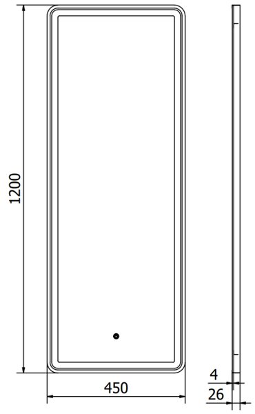 Mexen Coro kopalno ogledalo s svetlobno LED 45 x 120 cm, LED 6000K, proti megli, črn okvir - 9817-045-120-611-70