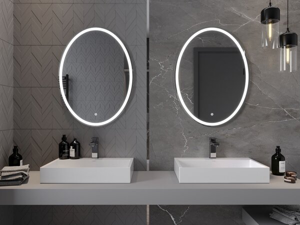 Mexen Elz kopalniško ogledalo z osvetlitvijo 60 x 80 cm, LED 6000K, proti megli - 9802-060-080-611-00