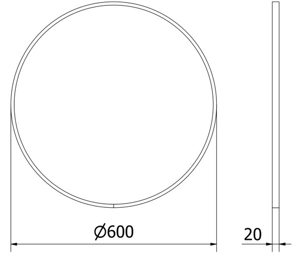 Mexen Loft okroglo kopalniško ogledalo 60 cm, bel okvir - 9850-060-060-000-20