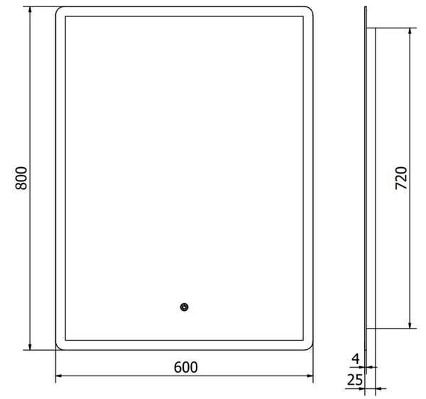 Mexen Navia osvetljeno kopalniško ogledalo 60 x 80 cm, LED 6000K, proti megli - 9803-060-080-611-00