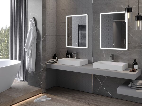 Mexen Navia osvetljeno kopalniško ogledalo 60 x 80 cm, LED 6000K, proti megli - 9803-060-080-611-00