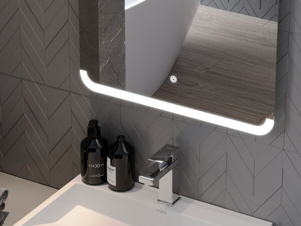 Mexen Nida kopalnica kopalnica z osvetlitvijo 120 x 80 cm, LED 6000K, proti megli - 9806-120-080-611-00