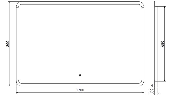 Mexen Nida kopalnica kopalnica z osvetlitvijo 120 x 80 cm, LED 6000K, proti megli - 9806-120-080-611-00