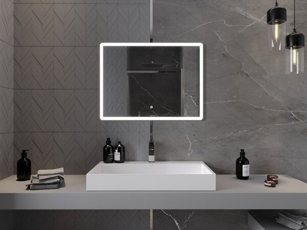 Mexen Navia ogledalo za kopalnico z osvetlitvijo 80 x 60 cm, LED 6000K, proti megli - 9803-080-060-611-00