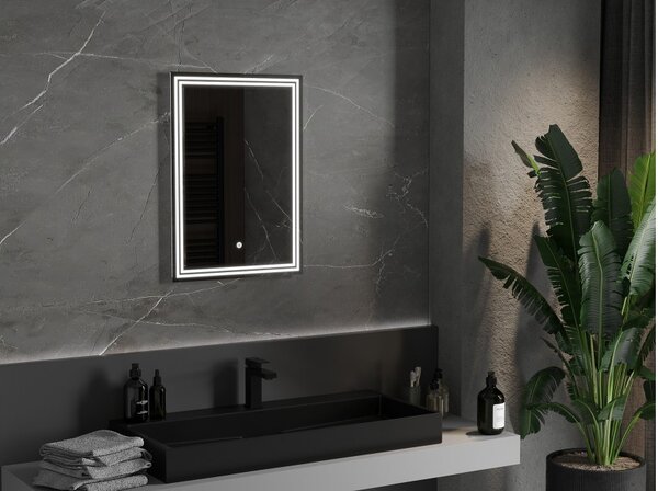 Mexen Taco kopalniško ogledalo s osvetlitvijo 50 x 70 cm, LED 6000K, proti meglenju - 9805-050-070-611-00