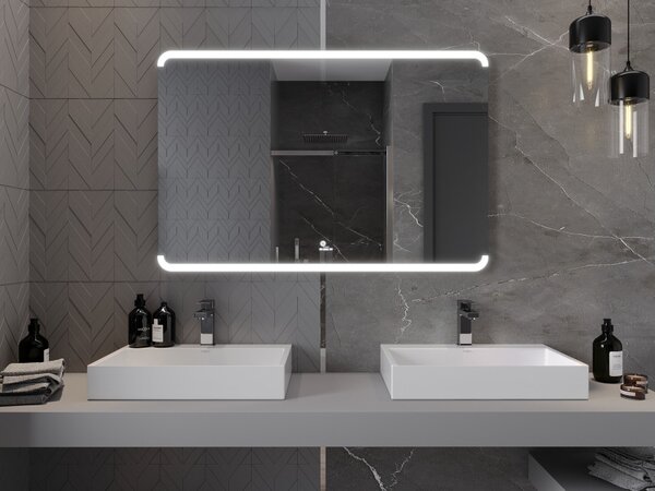 Mexen Nida kopalnica kopalnica z osvetlitvijo 120 x 80 cm, LED 6000K, proti megli - 9806-120-080-611-00