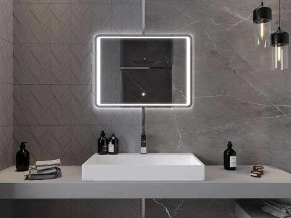Mexen Zusa osvetljeno kopalniško ogledalo 80 x 60 cm, LED 6000K, antipara - 9808-080-060-611-00