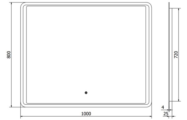 Mexen Zusa kopalno kopalno ogledalo 100 x 80 cm, LED 6000K, samootap - 9808-100-080-611-00
